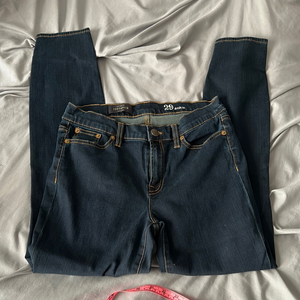 J Crew Toothpick Ankle Jeans sz 29 Dark Blue GUC B52
